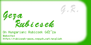 geza rubicsek business card